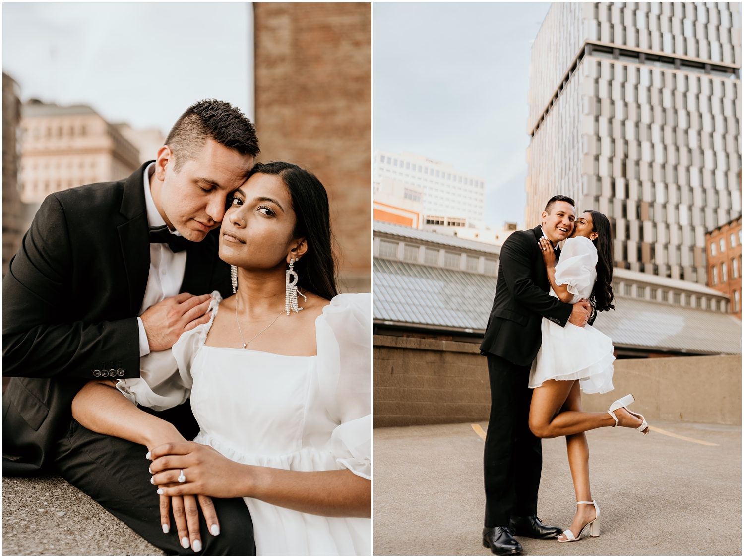 rooftop engagement photos