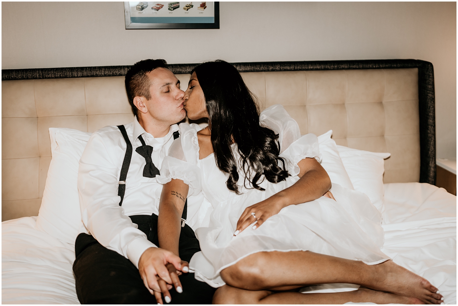 hotel room engagement photos